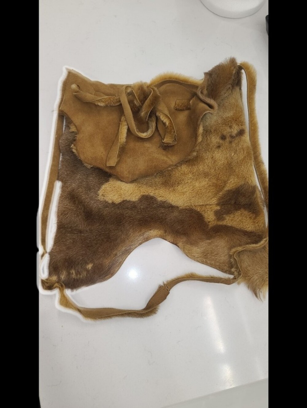 Rare Unique Designer Sheepskin Coat Raw Edges With Bag - Picture 16 of 16